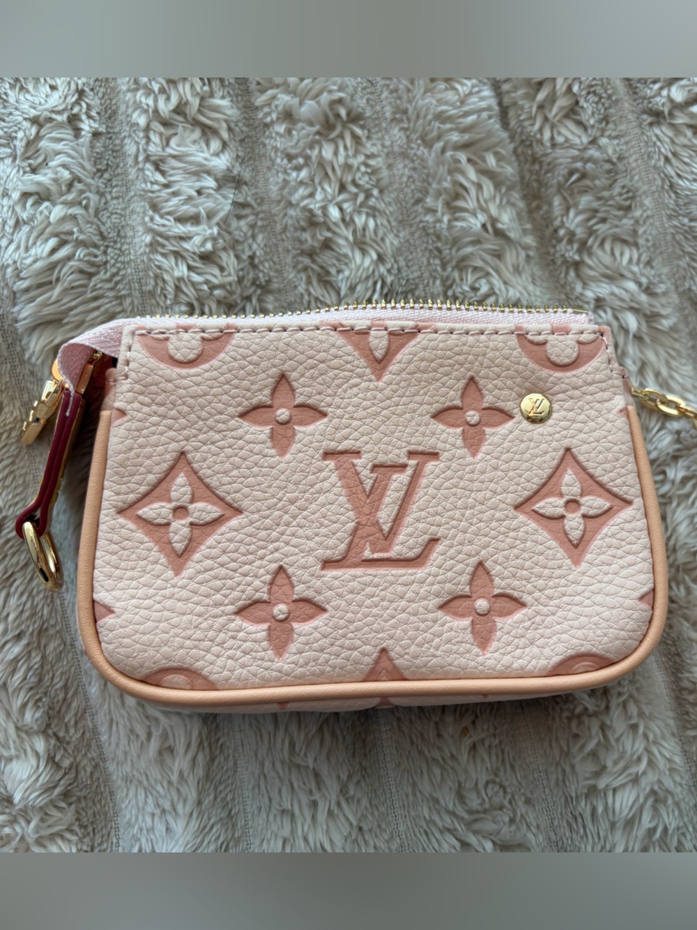 Pink Zip Key Pouch Purse Charm